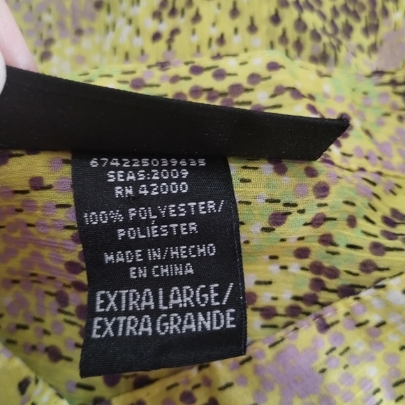 Attention Women's size xl yellow ruffle blouse shirt top - Picture 8 of 8